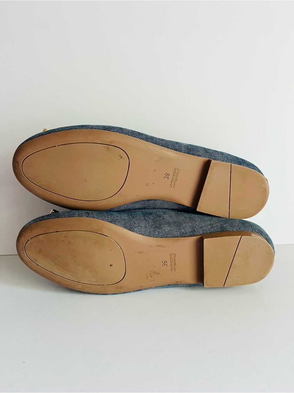 Steve Madden Derik Denim Ballet Flats Bow Detail Size 39 Blue - Picture 8 of 9